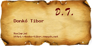 Donkó Tibor névjegykártya