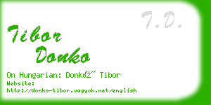 tibor donko business card